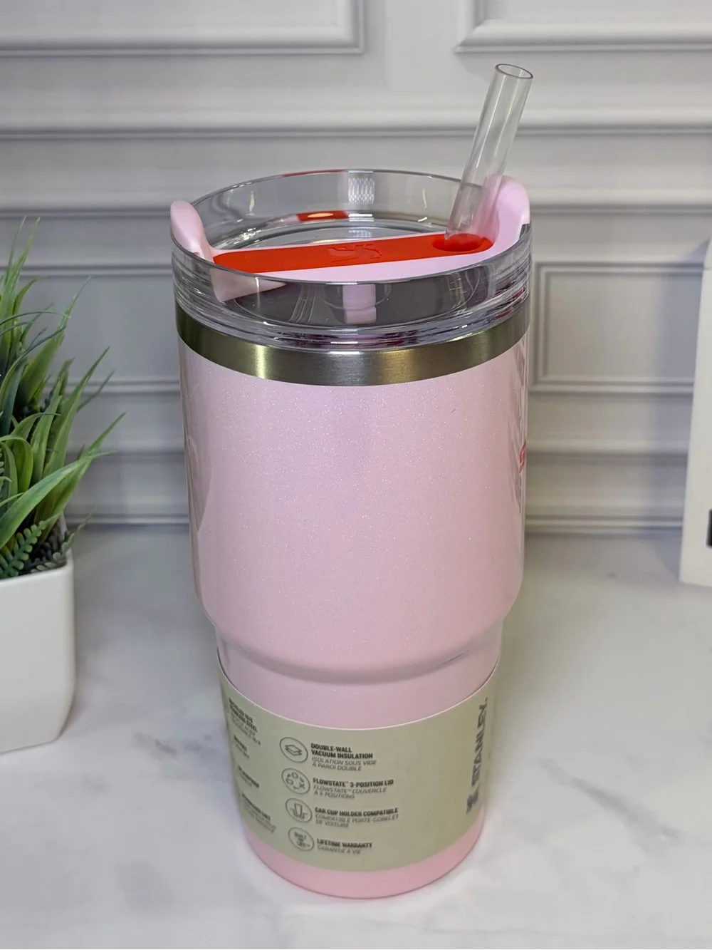 Stanley Rose Petal Shimmer 20oz Quencher BNWT